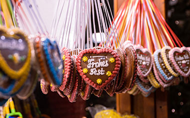 Traditional German gingerbread at a Christmas market